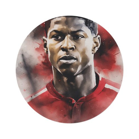 "Marcus Rashford Football Watercolor Rug"