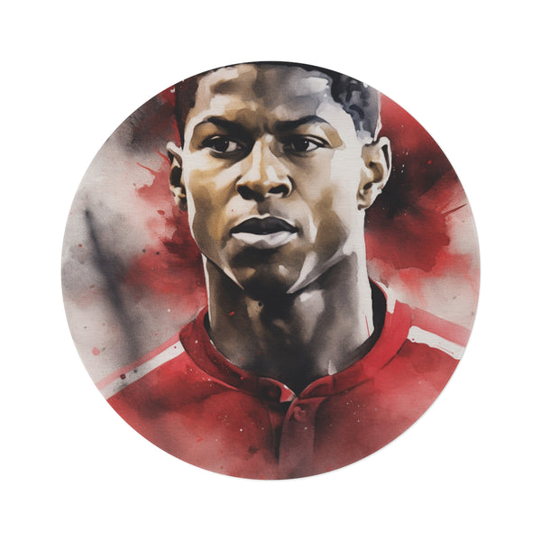 "Marcus Rashford Football Watercolor Rug"