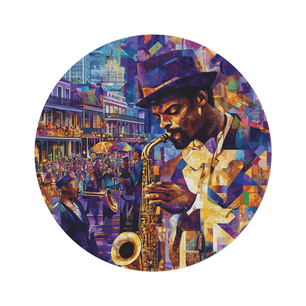 "Mardi Gras Bliss Round Rug"