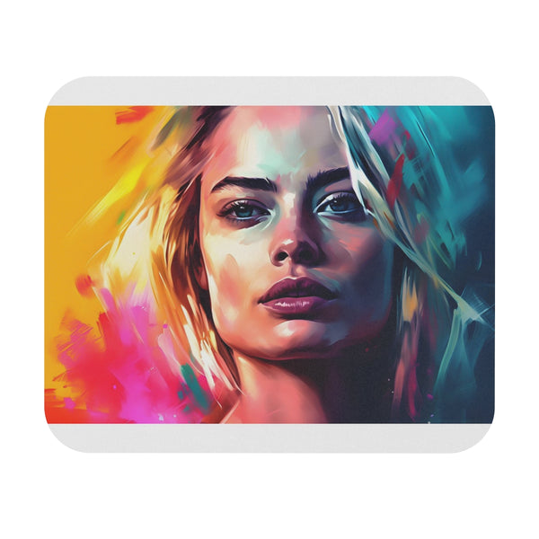 Margot Robbie Neon Watercolor Mousepad