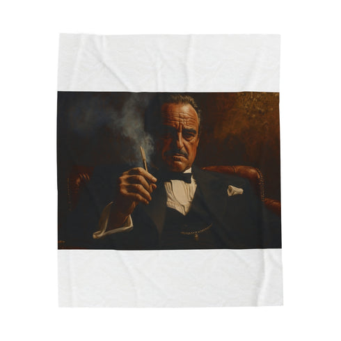 "Marlon Brando Don Plush Blanket: Luxurious Movie Night Essential"