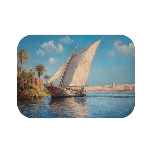 "Marsa Alam River Nile Felucca Bath Mat"