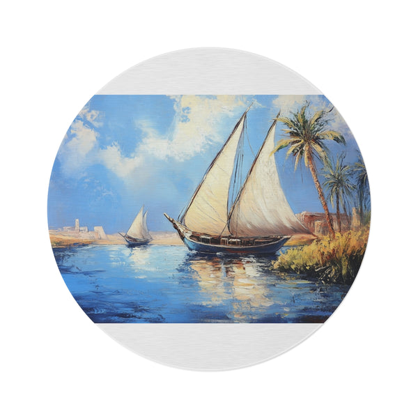 "Marsa Alam River Nile Round Rug"