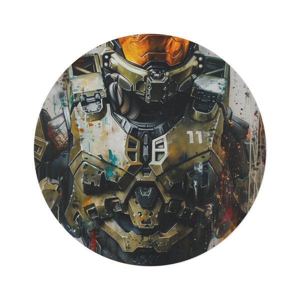 "Master Chief Round Rug - Epic Halo Artwork"
