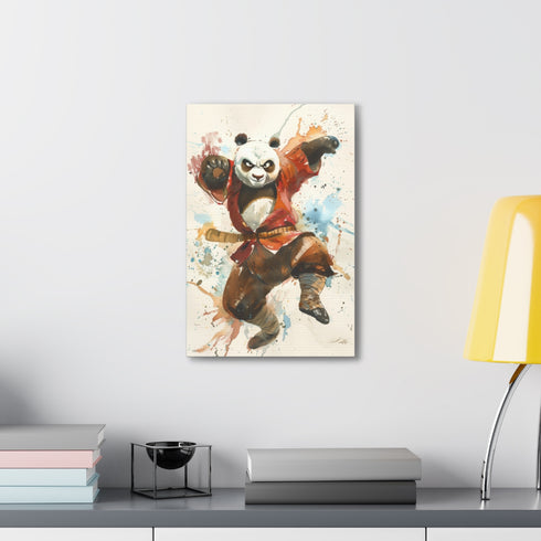 Vibrant canvas print featuring Kung Fu Panda martial arts master.