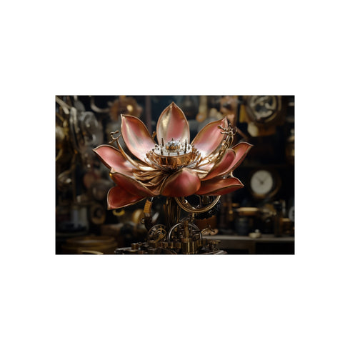 "Mechanical Lotus Blooming Art Display"