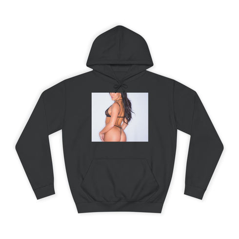 Megan Rain Graphic Unisex College Hoodie - Jet Black Front