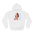 Megan Rain Graphic Unisex College Hoodie - Arctic White Front