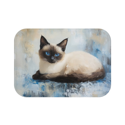 "Meow-tiful Siamese Cat Bath Mat"