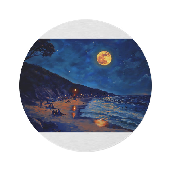 "Midnight Beach Moonlit Rug"
