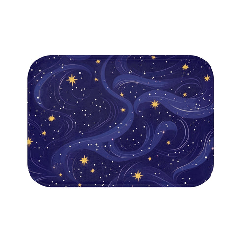 Midnight Bliss Bath Mat: Seamless Night Pattern