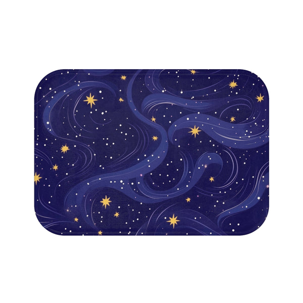 Midnight Bliss Bath Mat: Seamless Night Pattern