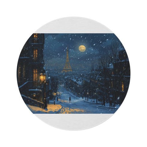 "Midnight in Paris Snow Rug"