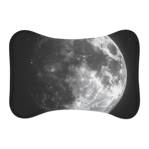 "Midnight Moon Pet Mat: Stylish and Realistic Design"
