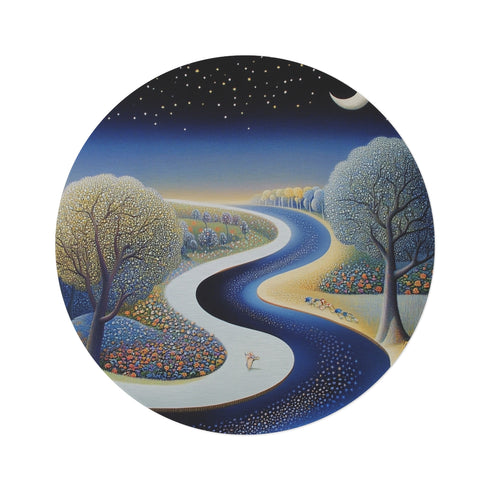 Midnight River Dream Round Rug