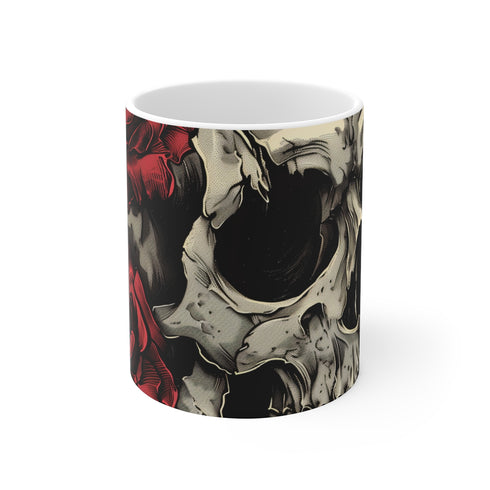"Midnight Rose Gothic Skull Mug"