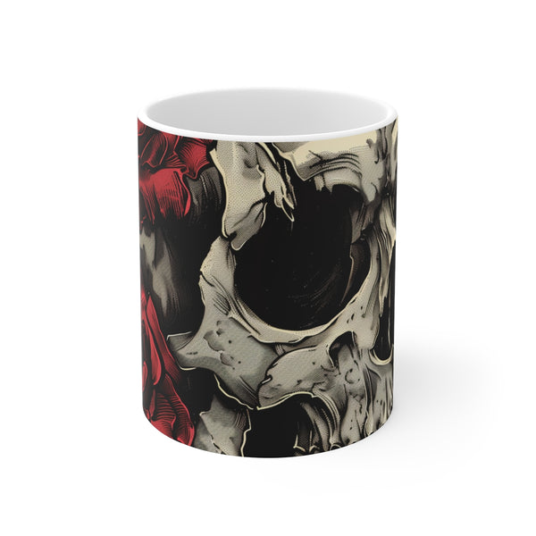 "Midnight Rose Gothic Skull Mug"
