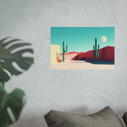 Minimal Desert Scene Sharp Shadows