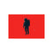 Minimalist Astronaut Silhouette Red Background