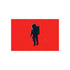Minimalist Astronaut Silhouette Red Background