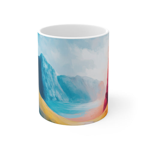 Minimalist Mountain Landscape Bold Colors