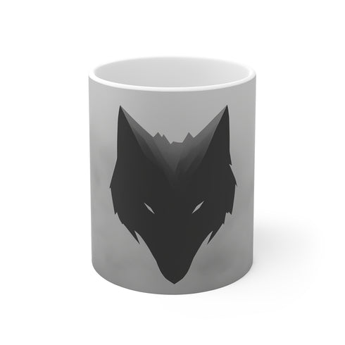 Minimalist Wolf Logo Coffee Mug