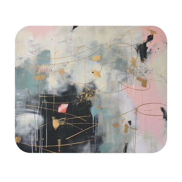 Mint & Gold Abstraction Mouse Pad