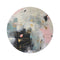 "Minty Gold Abstraction Round Rug"