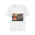 Mirror Dragon Curled Around Volcano Graphic Unisex Softstyle T-Shirt - Front View