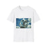 Mirror Fragments Forming Face in Sky Graphic Unisex Softstyle T-Shirt - Front View
