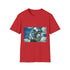 Mirror Fragments Forming Face in Sky Graphic Unisex Softstyle T-Shirt - Red Variant