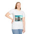 Mirror Planet Reflecting Earths Dreams Graphic Unisex Softstyle T-Shirt - Model View