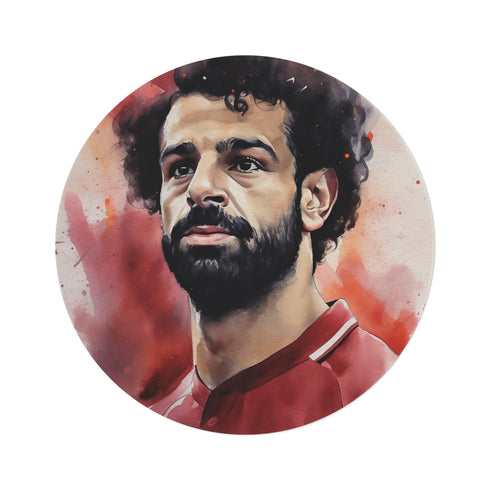 "Mo Salah Liverpool Football Watercolor Rug"