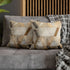 Pearl & Gold Modern Kilim Geometric Square Cushion Cover - Armchair View