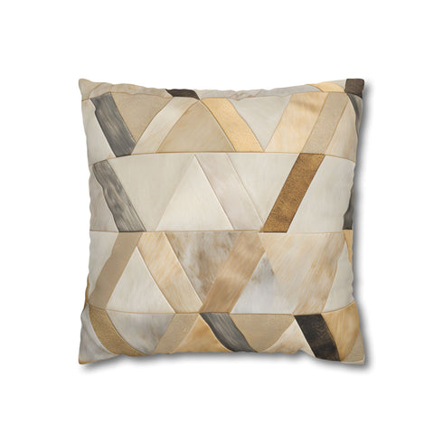 Pearl & Gold Modern Kilim Geometric Square Cushion Cover