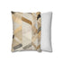 Pearl & Gold Modern Kilim Geometric Square Cushion Cover - Angled View
