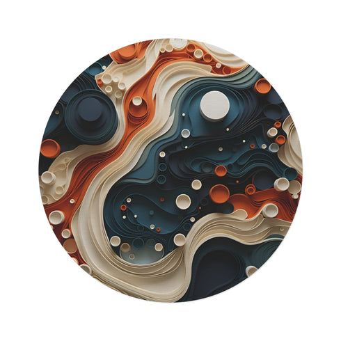 "Modern Ameba Texture Round Rug"