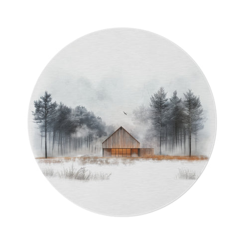"Modern Barn Round Rug: Rustic Chic for Your Home"