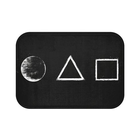 "Modern Black Geometric Bath Mat"