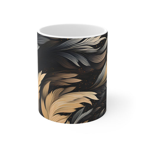 "Modern Calligraphy Strokes Pattern Mug"