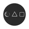 "Modern Geometric Black Round Rug"