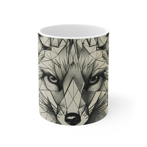 "Modern Geometric Fox Mug"