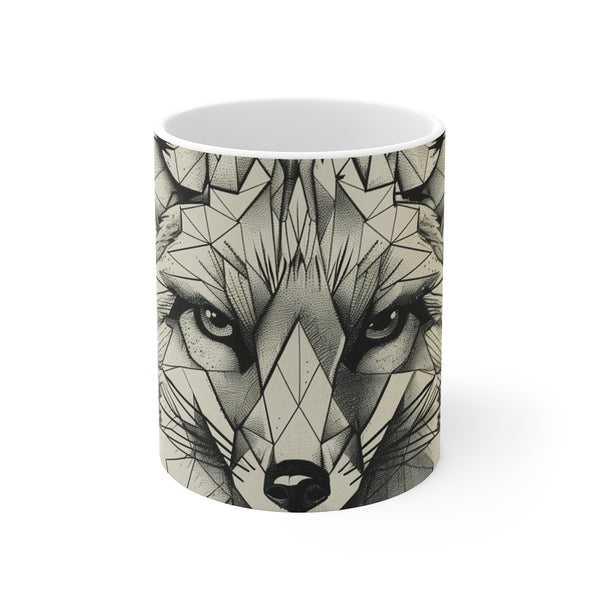 "Modern Geometric Fox Mug"