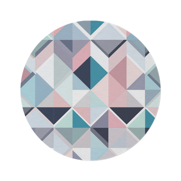 "Modern Geometric Round Rug Design"