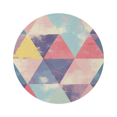 "Modern Geometric Round Rug: Seamless"