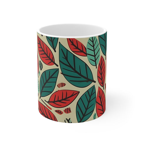 "Modern Green Ferret Leaf Mug"