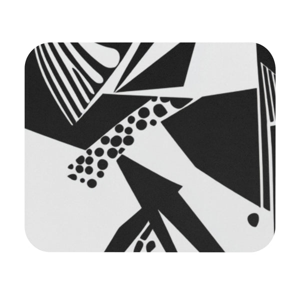 Modern White Abstract Mouse Pad