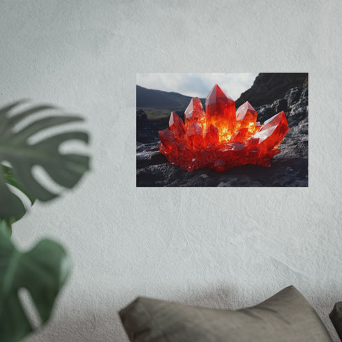Molten Crystal Volcano Nature Poster
