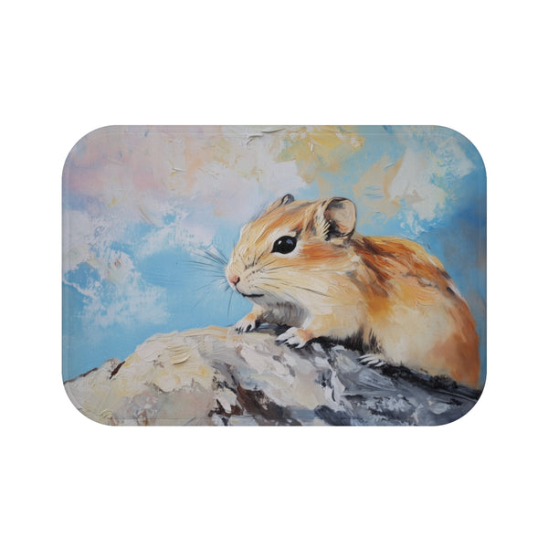 "Mongolian Gerbil Bath Mat: Adorable & Unique Gerbil Art"