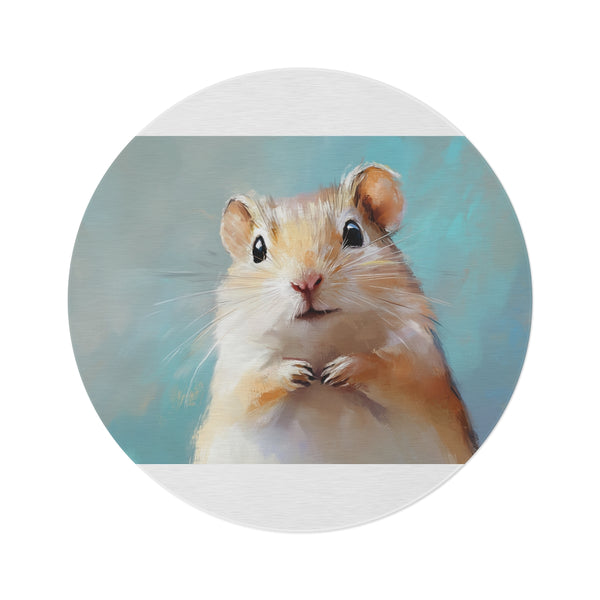 "Mongolian Gerbil Cute Round Rug"